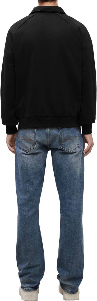 FLÂNEUR Signature Raglan Half Zip | Black Zwart