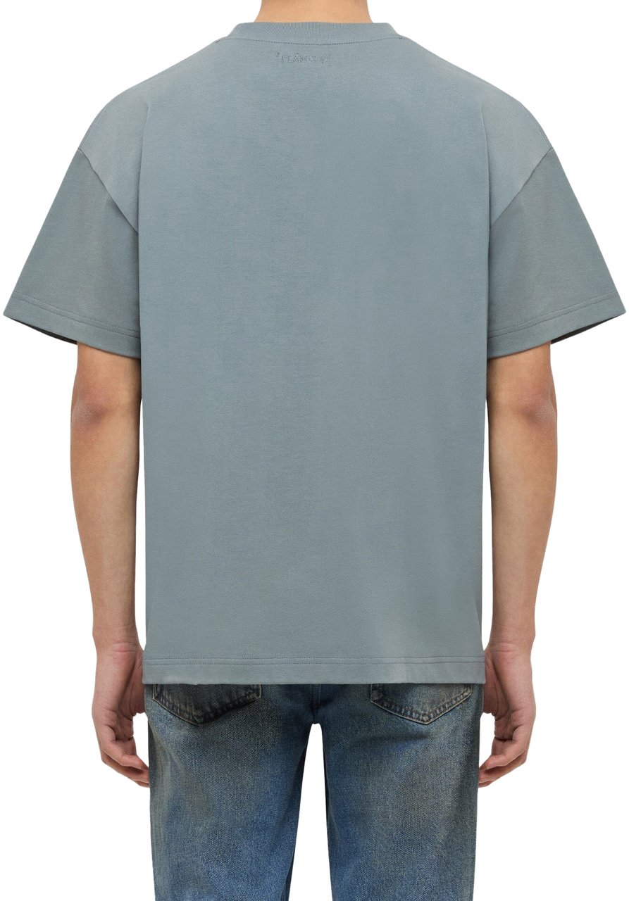 FLÂNEUR Printed Logo T-Shirt | Steel Green Groen