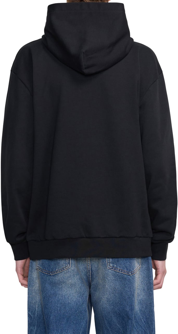 FLÂNEUR Printed Logo Hoodie | Black Zwart