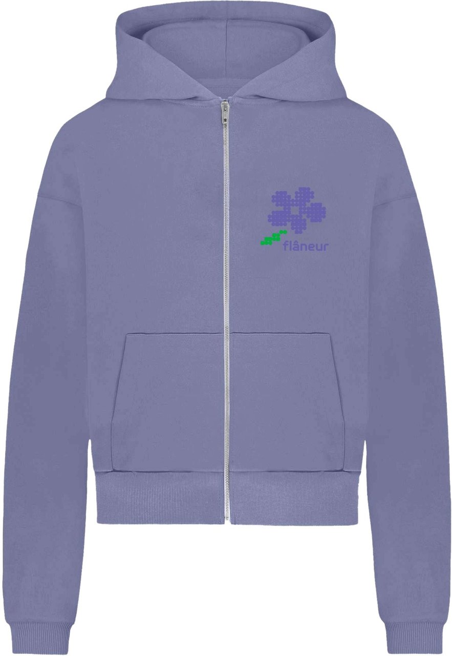 FLÂNEUR Pixel Flower Zip-Up | Purple Paars