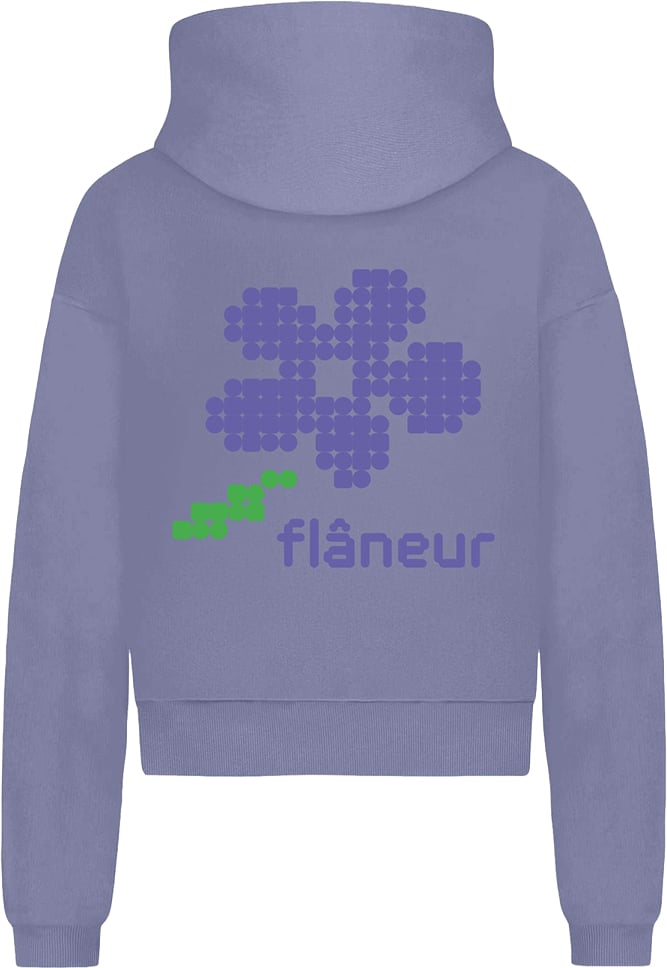 FLÂNEUR Pixel Flower Zip-Up | Purple Paars