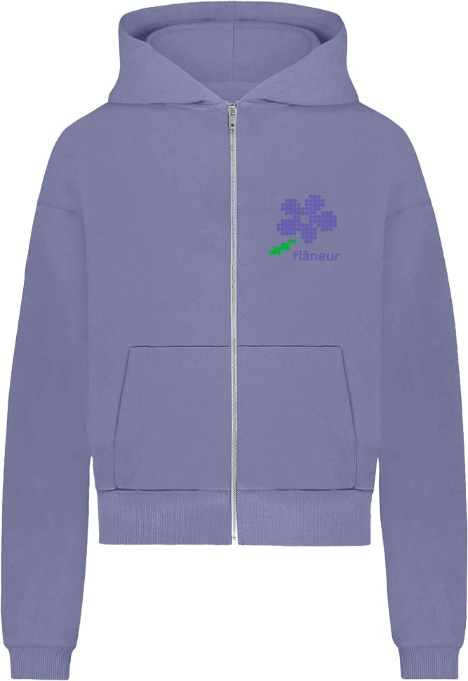 FLÂNEUR Pixel Flower Zip-Up | Purple Paars