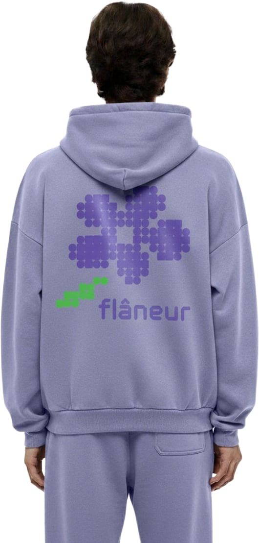 FLÂNEUR Pixel Flower Zip-Up | Purple Paars