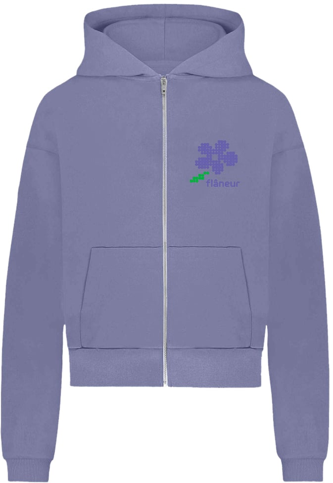 FLÂNEUR Pixel Flower Zip-Up | Purple Paars