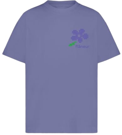 FLÂNEUR Pixel Flower T-Shirt | Purple Paars