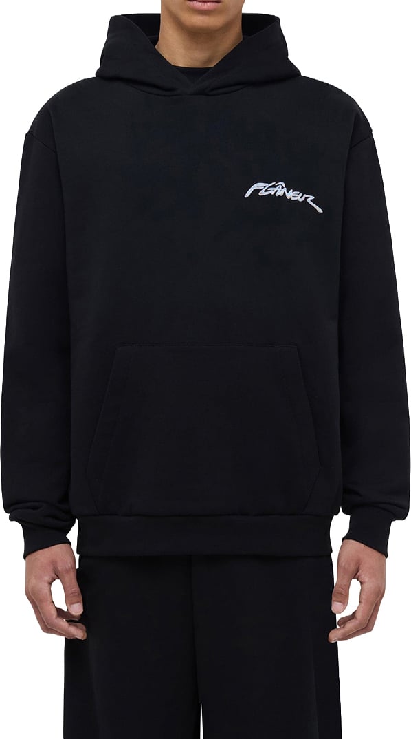 FLÂNEUR Chrome Hoodie | Black Zwart