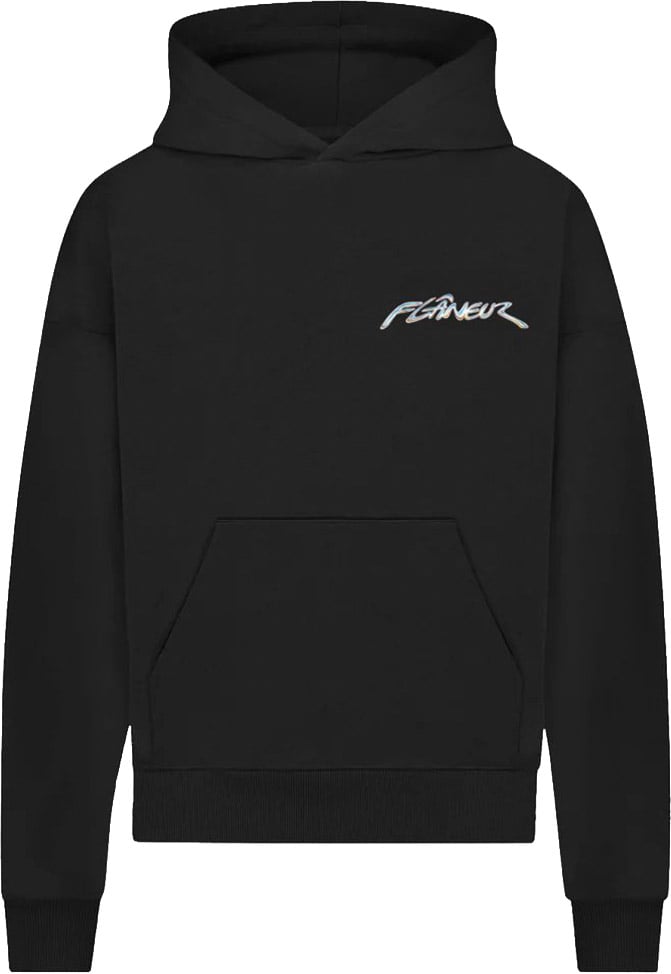 FLÂNEUR Chrome Hoodie | Black Zwart