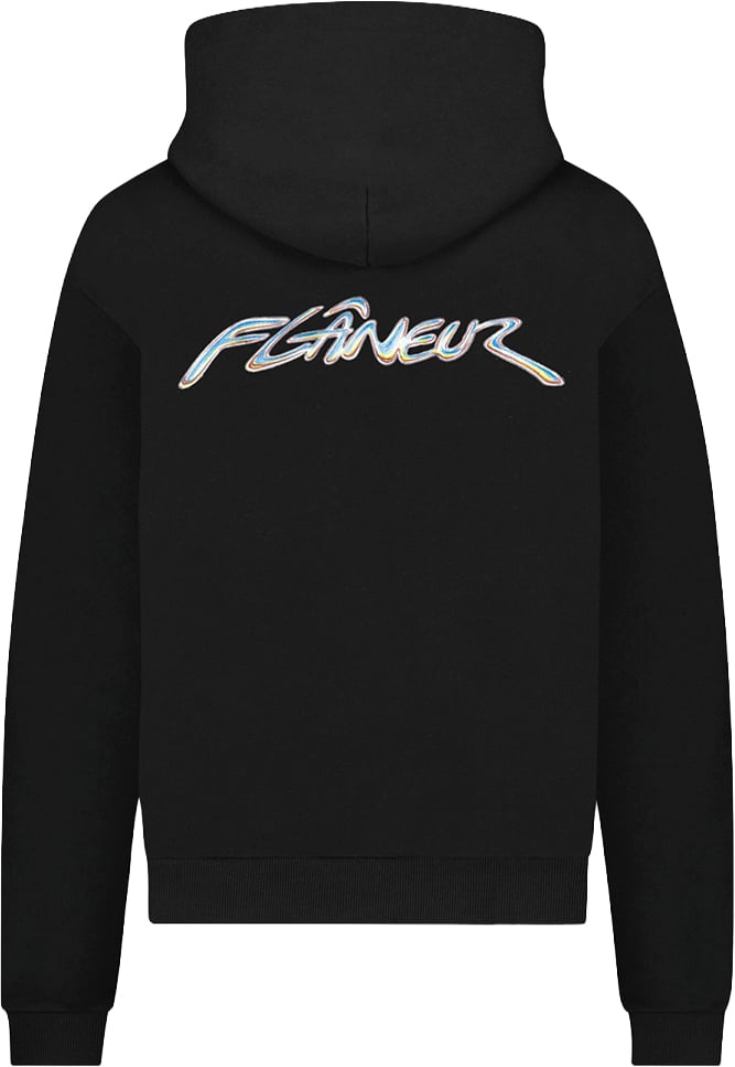 FLÂNEUR Chrome Hoodie | Black Zwart