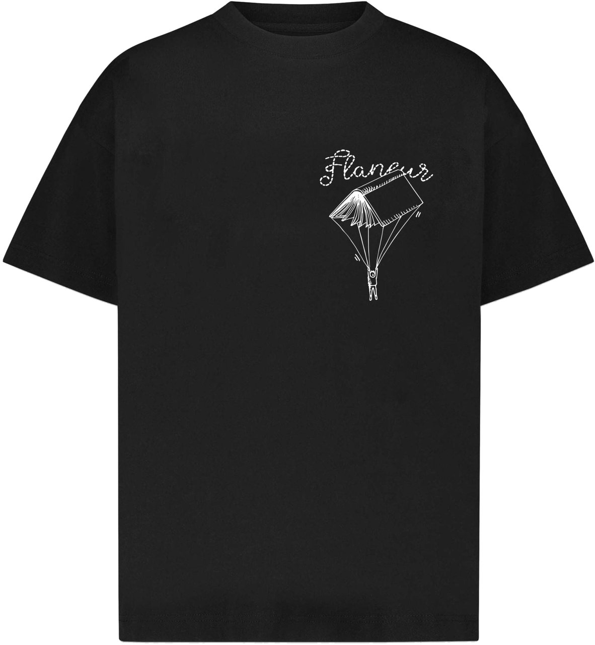 FLÂNEUR One for the Books T-Shirt | Black Zwart