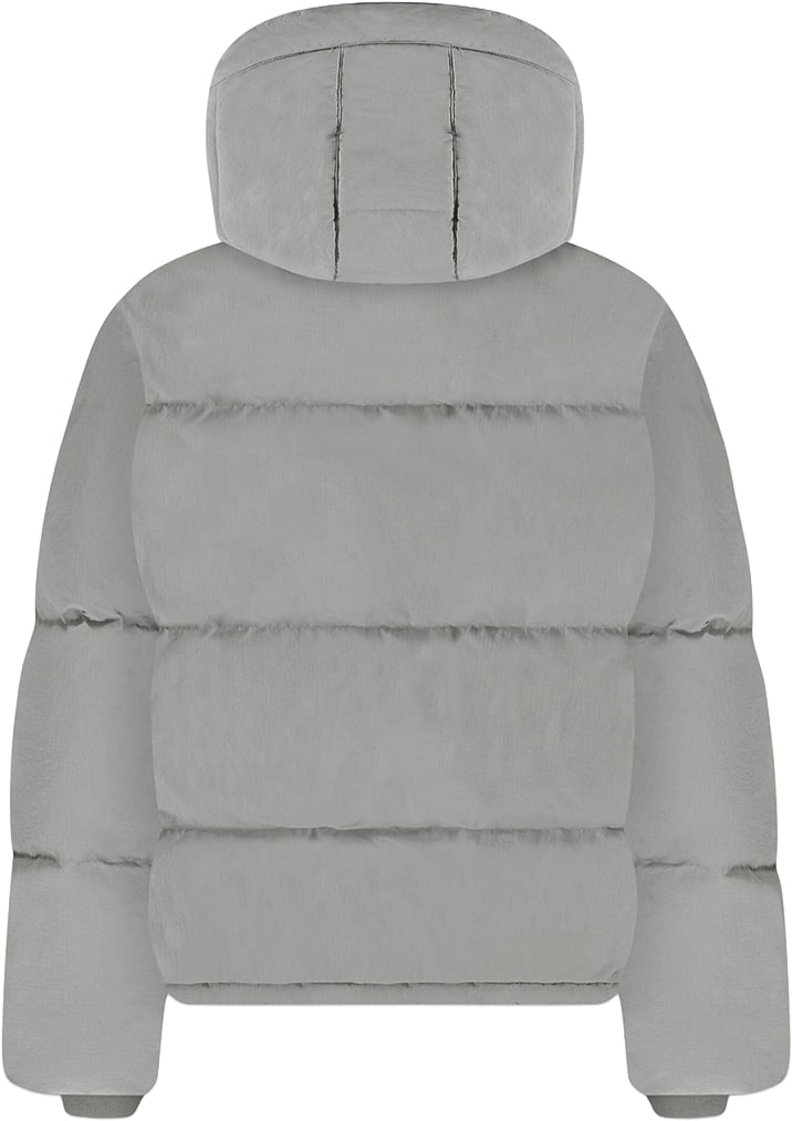 FLÂNEUR Signature Hooded Puffer Jacket | Grey Grijs