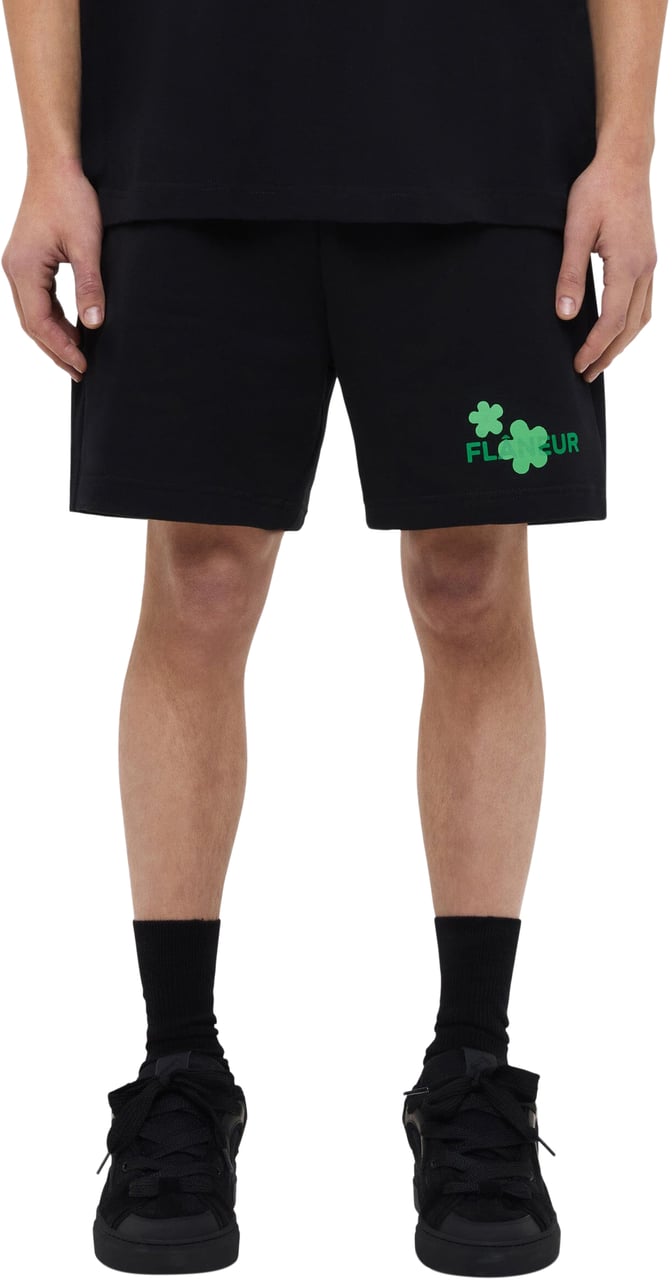 FLÂNEUR Organic Flower Shorts | Black Zwart