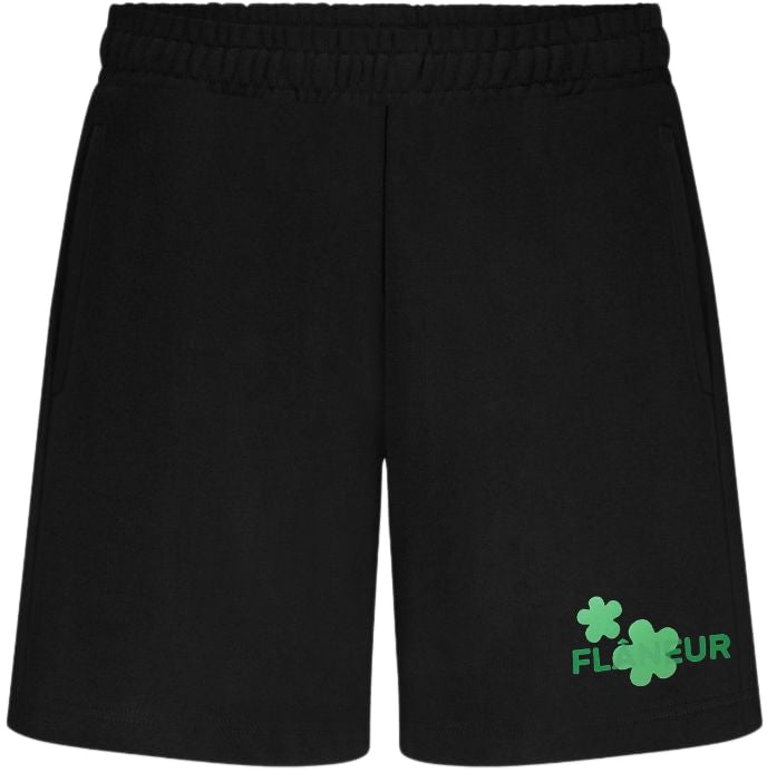 FLÂNEUR Organic Flower Shorts | Black Zwart