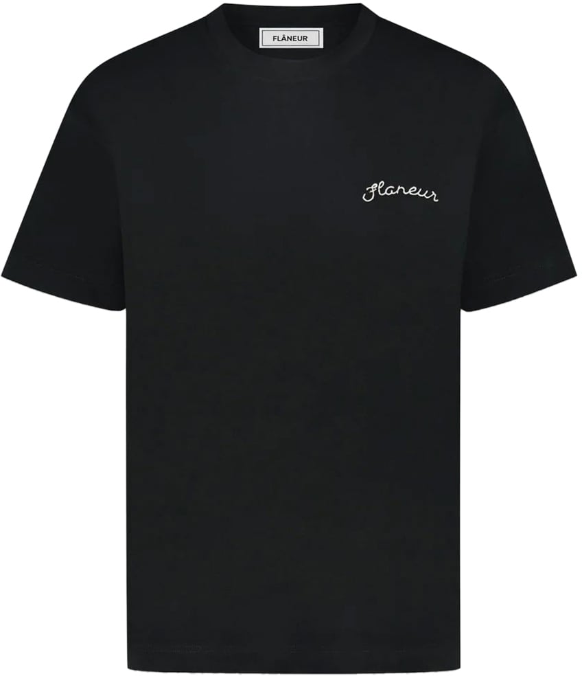 FLÂNEUR Signature T-Shirt | Black Zwart