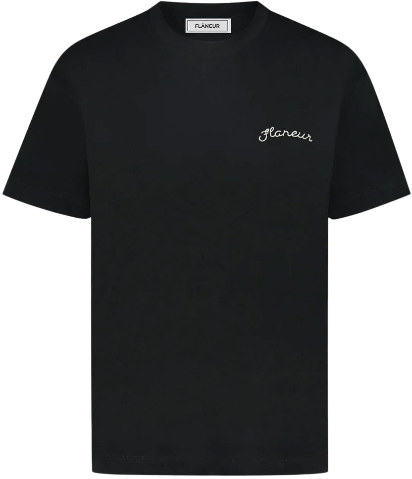 FLÂNEUR Signature T-Shirt | Black Zwart