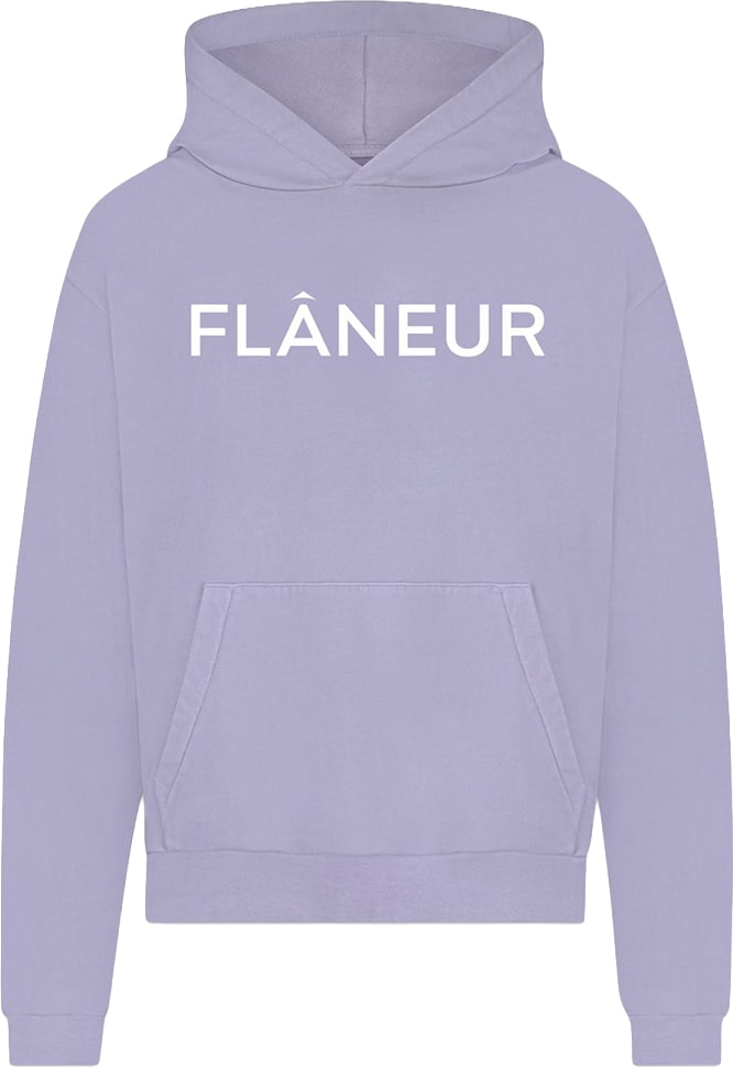FLÂNEUR Printed Logo Hoodie | Purple Paars