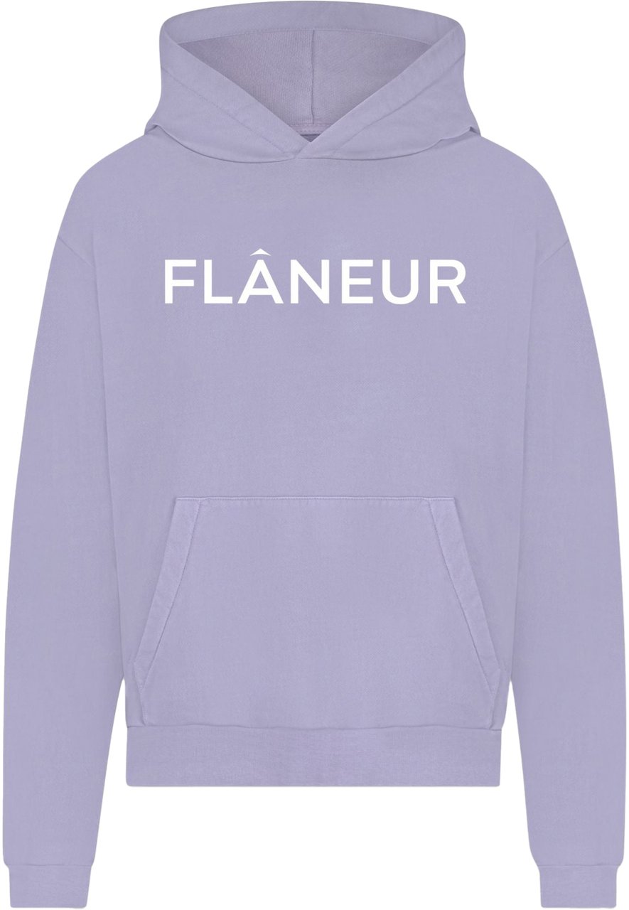 FLÂNEUR Printed Logo Hoodie | Purple Paars