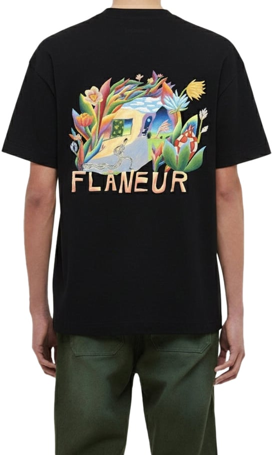 FLÂNEUR Passage of Time T-Shirt | Black Zwart