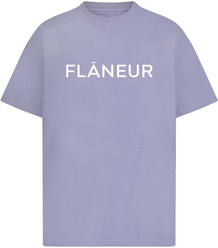 FLÂNEUR Printed Logo T-Shirt | Purple Paars