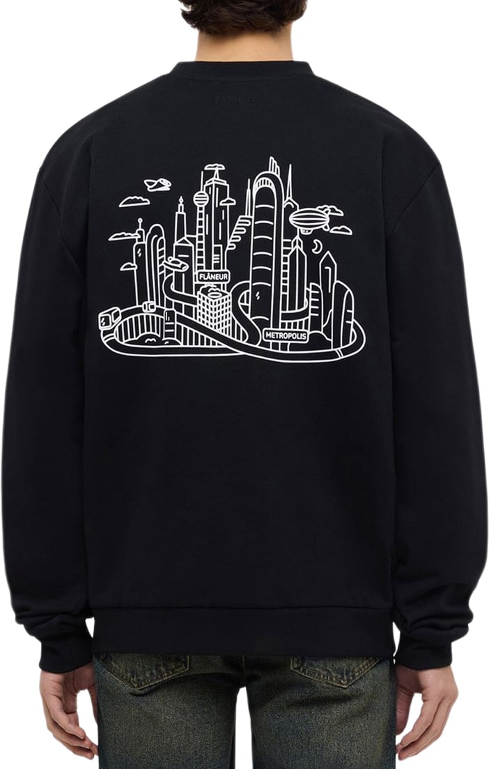 FLÂNEUR Metropolis Sweater | Black Zwart