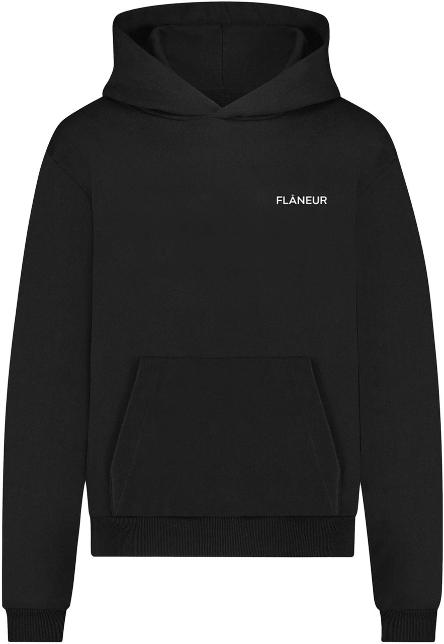 FLÂNEUR Logo Hoodie | Black Zwart