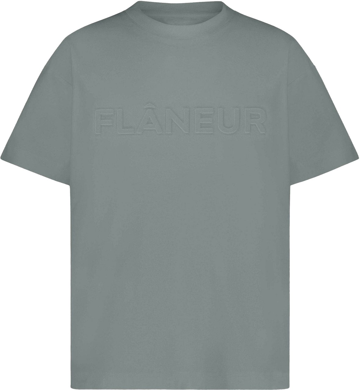 FLÂNEUR Embossed T-Shirt | Midnight Blue Blauw