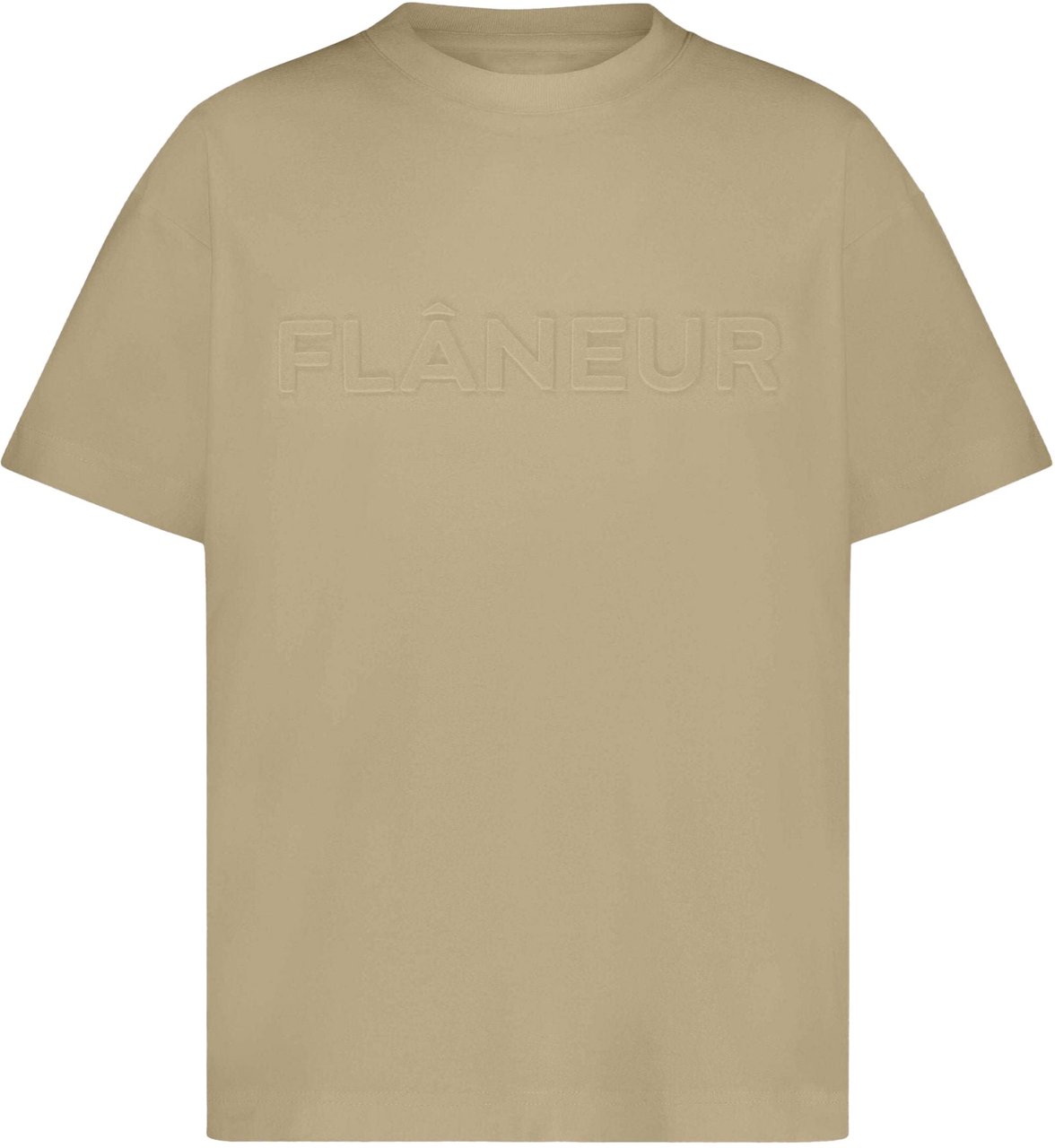 FLÂNEUR Embossed T-Shirt | Sand Beige