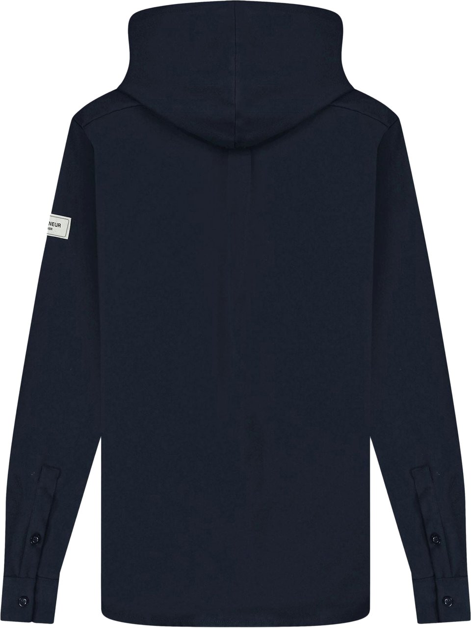 FLÂNEUR Atelier Hooded Shirt | Navy Blauw