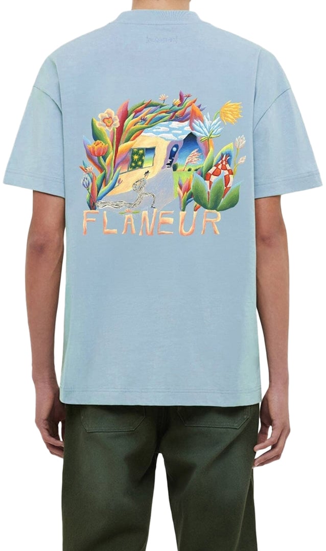 FLÂNEUR Passage of Time T-Shirt | Light Blue Blauw