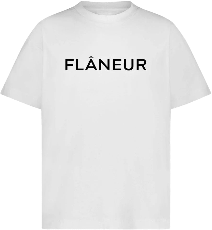 FLÂNEUR Printed Logo T-Shirt | White Wit