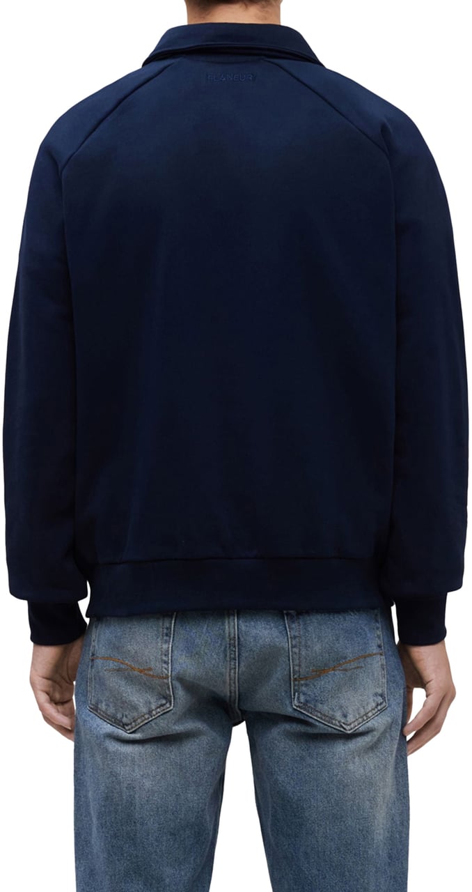 FLÂNEUR Signature Raglan Half Zip | Navy Blauw