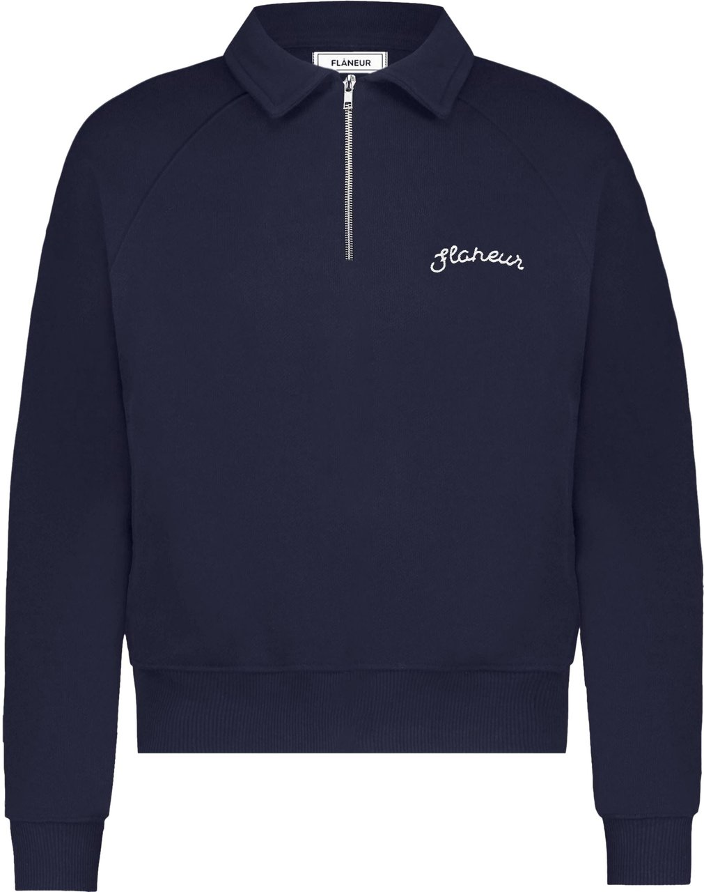FLÂNEUR Signature Raglan Half Zip | Navy Blauw