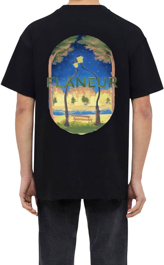 FLÂNEUR Lanterns of Love T-Shirt | Black Zwart