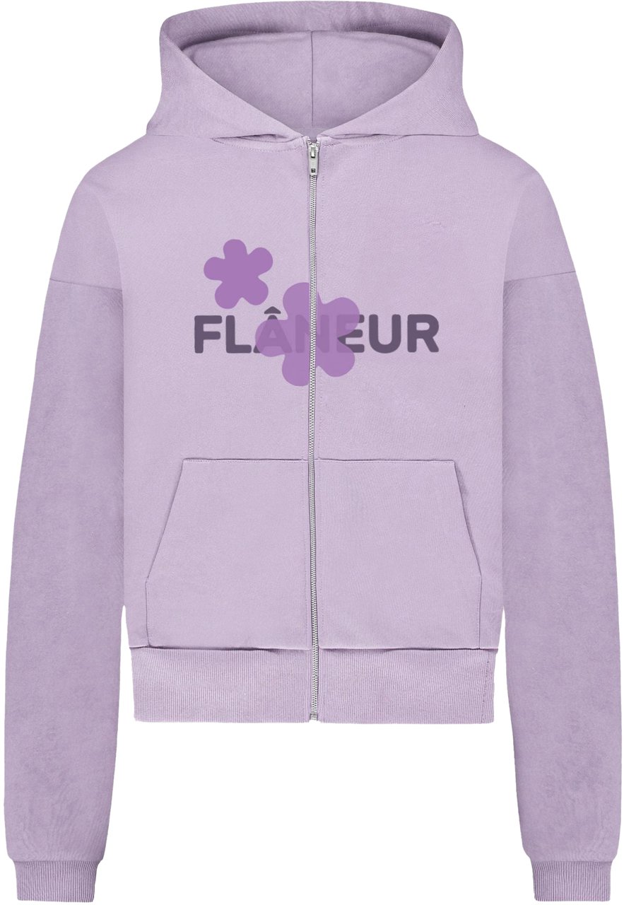 FLÂNEUR Organic Flower Zip-Up | Soft Purple Paars