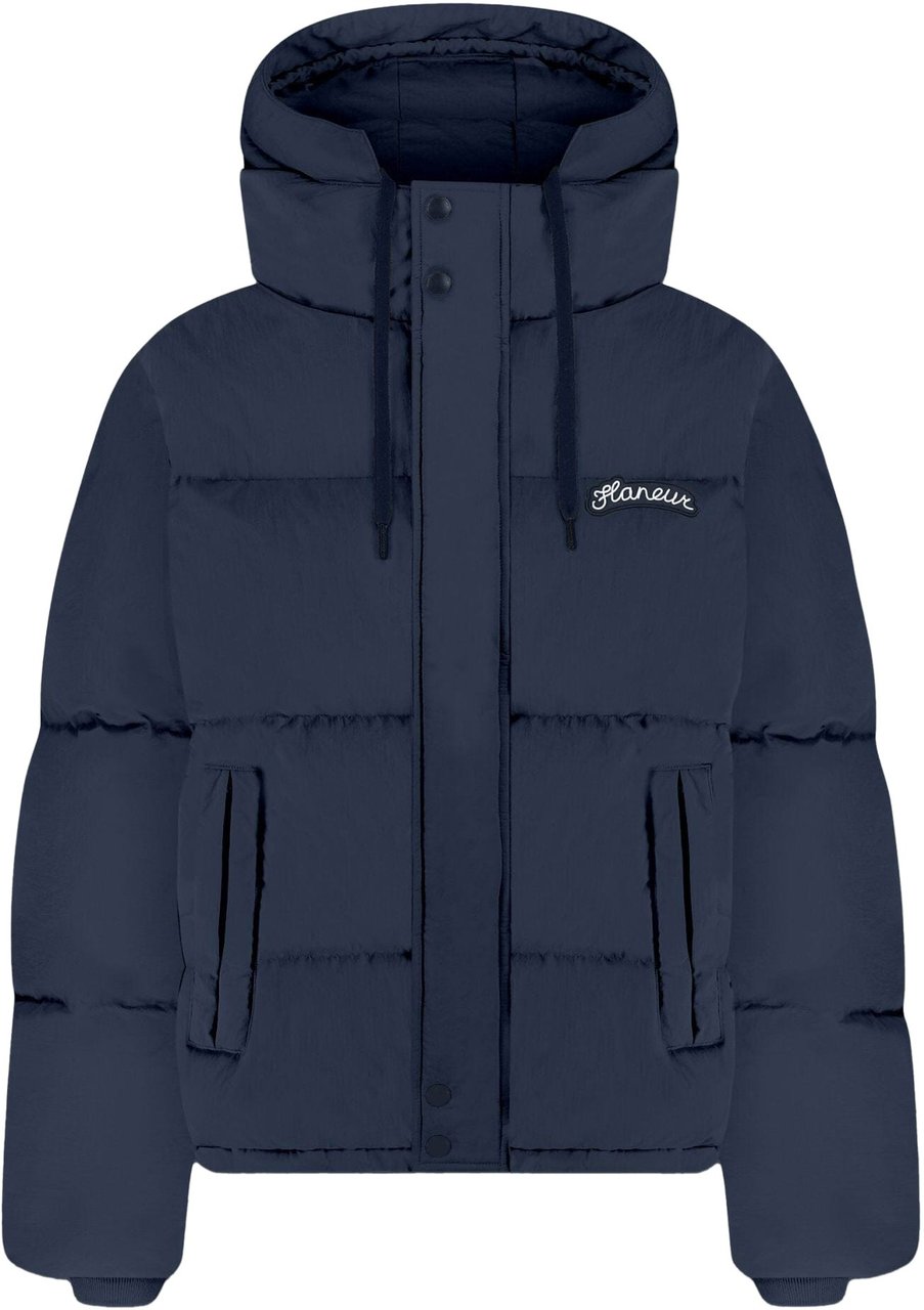 FLÂNEUR Signature Puffer Jacket | Navy Blauw