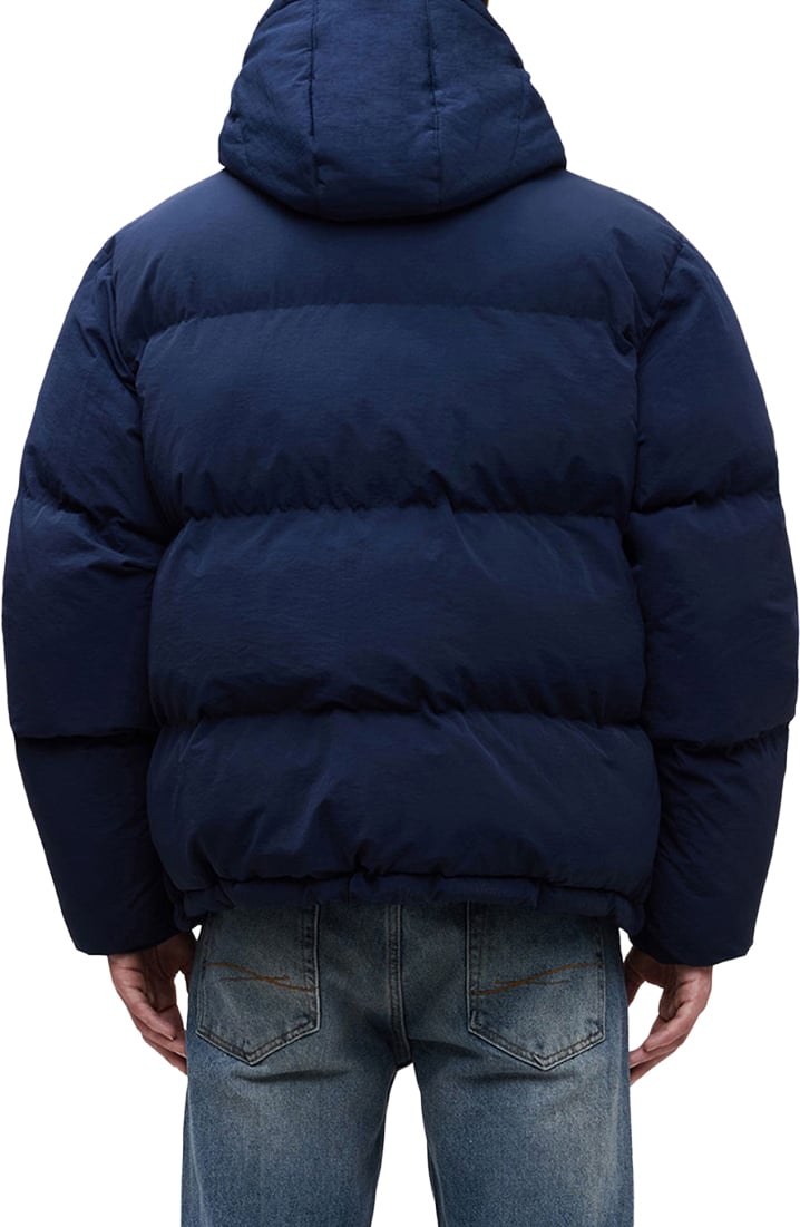 FLÂNEUR Signature Hooded Puffer Jacket | Navy Blauw