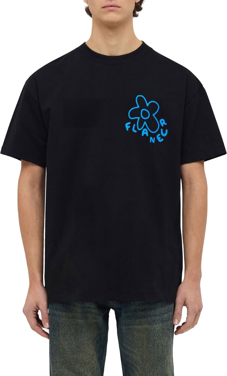 FLÂNEUR Blossom T-Shirt | Black Zwart