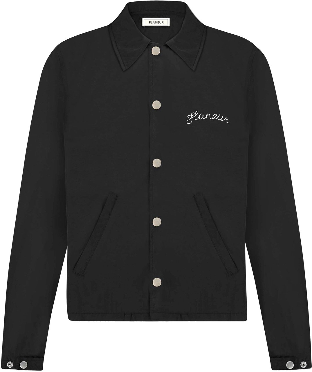 FLÂNEUR Signature Coach Jacket | Black Zwart