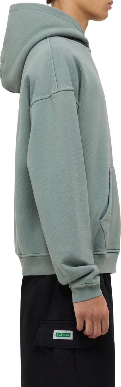 FLÂNEUR Double Logo Washed Hoodie (500GSM) | Sage Beige