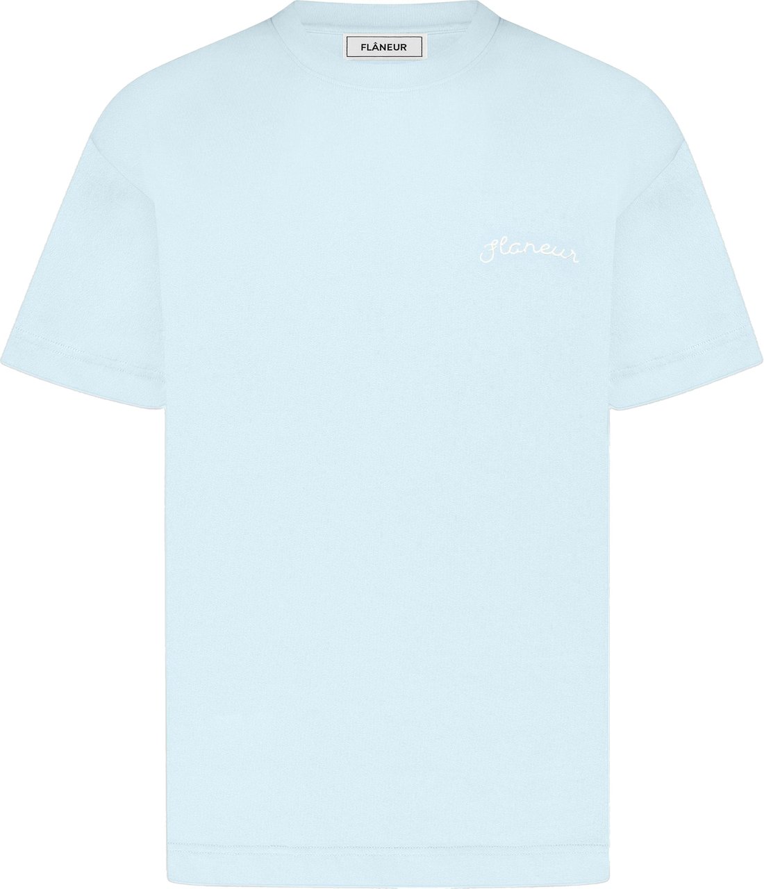 FLÂNEUR Signature T-Shirt | Ice Blue Blauw