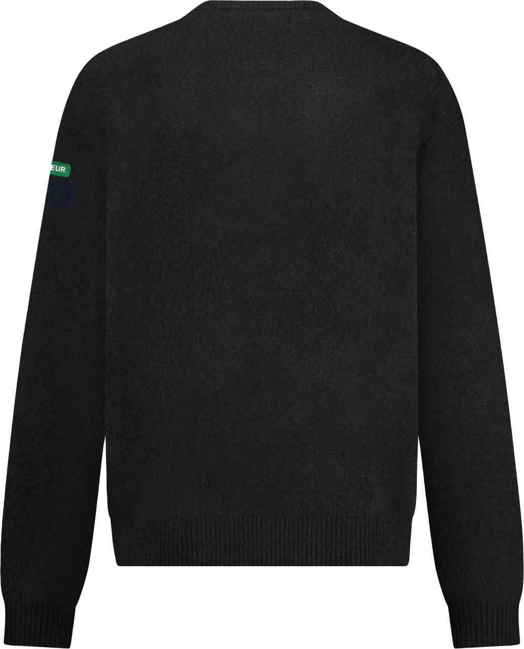 FLÂNEUR Badge Knit Sweater | Black Zwart