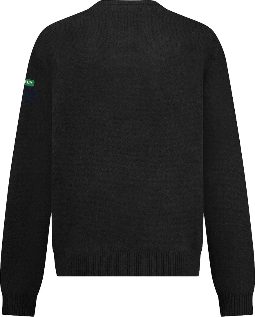 FLÂNEUR Badge Knit Sweater | Black Zwart