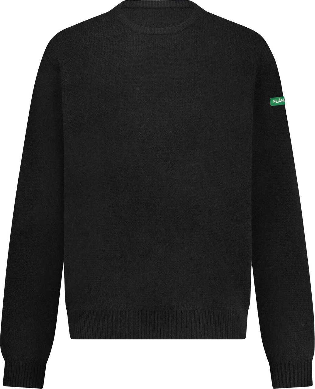 FLÂNEUR Badge Knit Sweater | Black Zwart