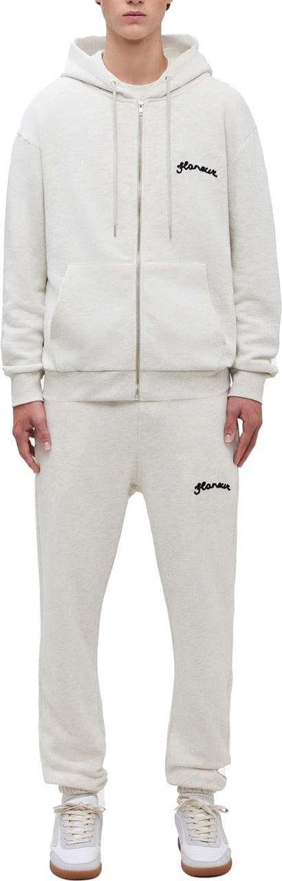 FLÂNEUR Signature Zip-Up Hoodie | Heather Cool Grey Grijs