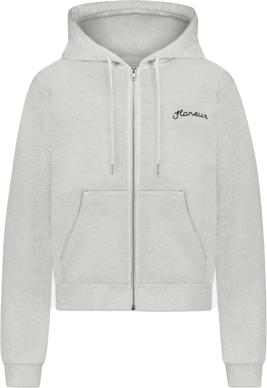 FLÂNEUR Signature Zip-Up Hoodie | Heather Cool Grey Grijs