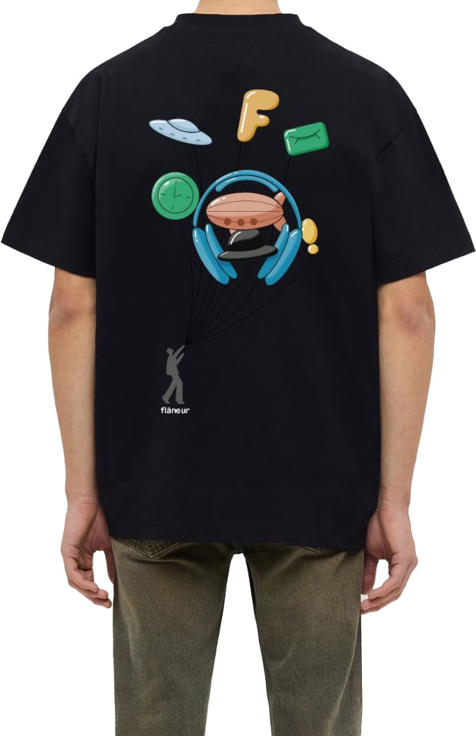 FLÂNEUR Inflatables T-Shirt | Black Zwart