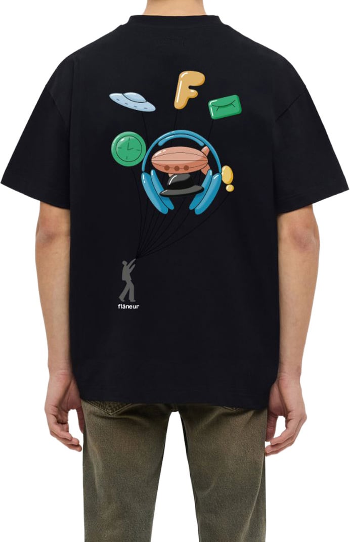 FLÂNEUR Inflatables T-Shirt | Black Zwart