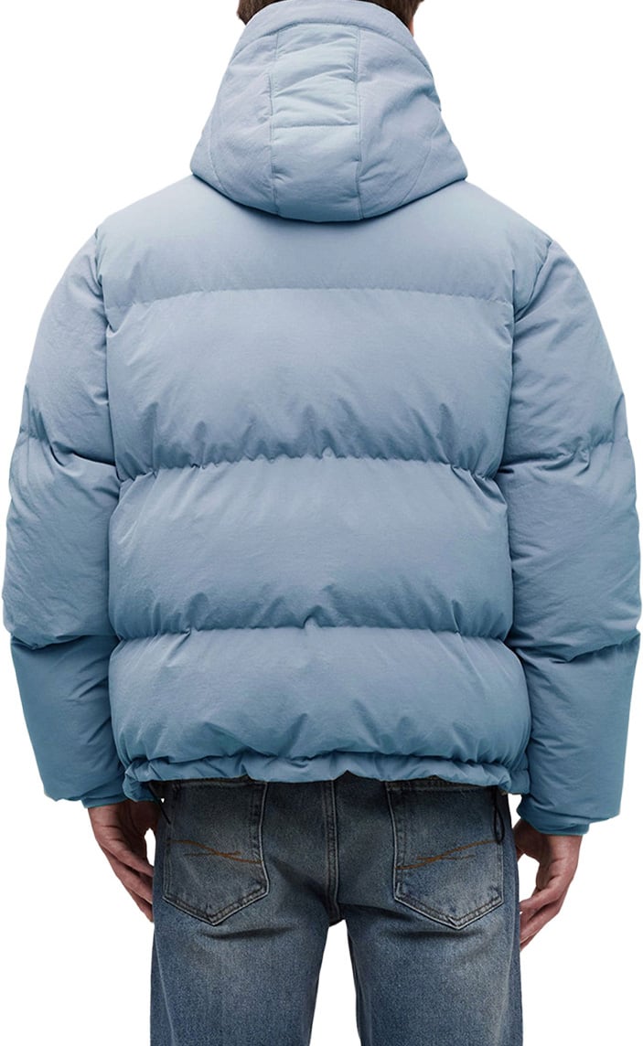 FLÂNEUR Signature Hooded Puffer Jacket | Light Blue Blauw