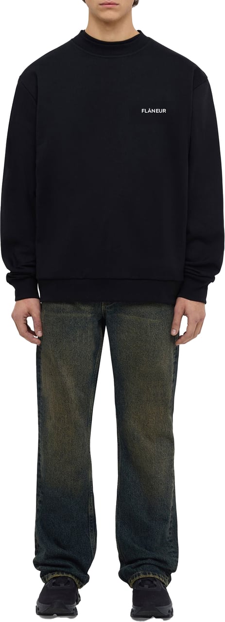 FLÂNEUR Logo Sweater | Black Zwart