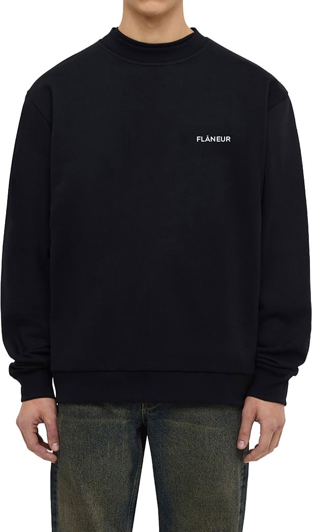 FLÂNEUR Logo Sweater | Black Zwart
