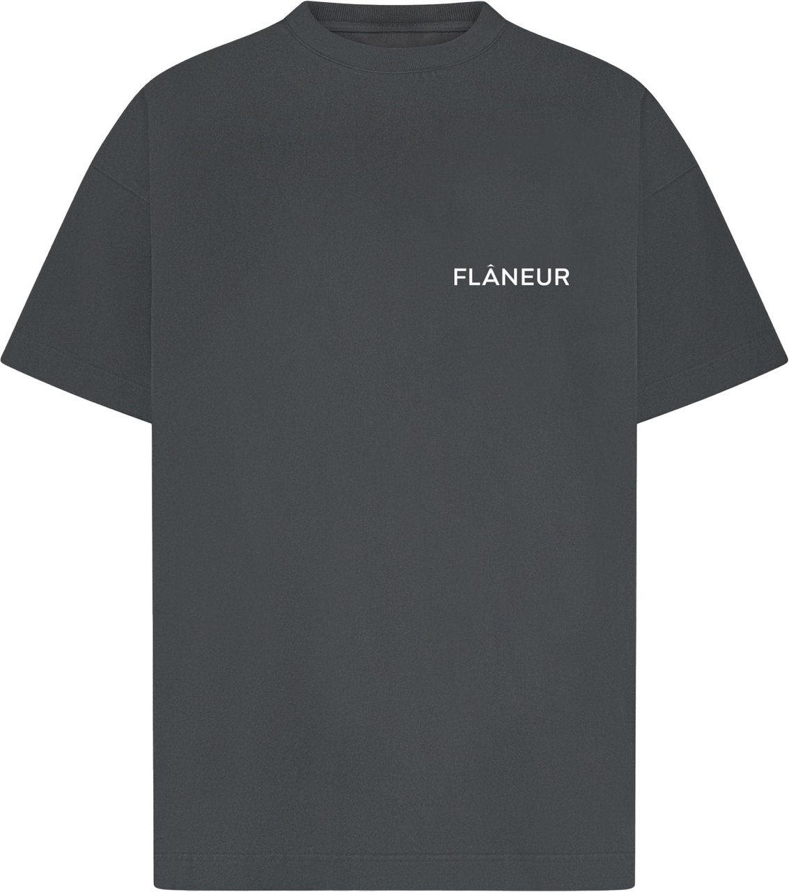 FLÂNEUR Double Logo Washed T-Shirt | Black Zwart